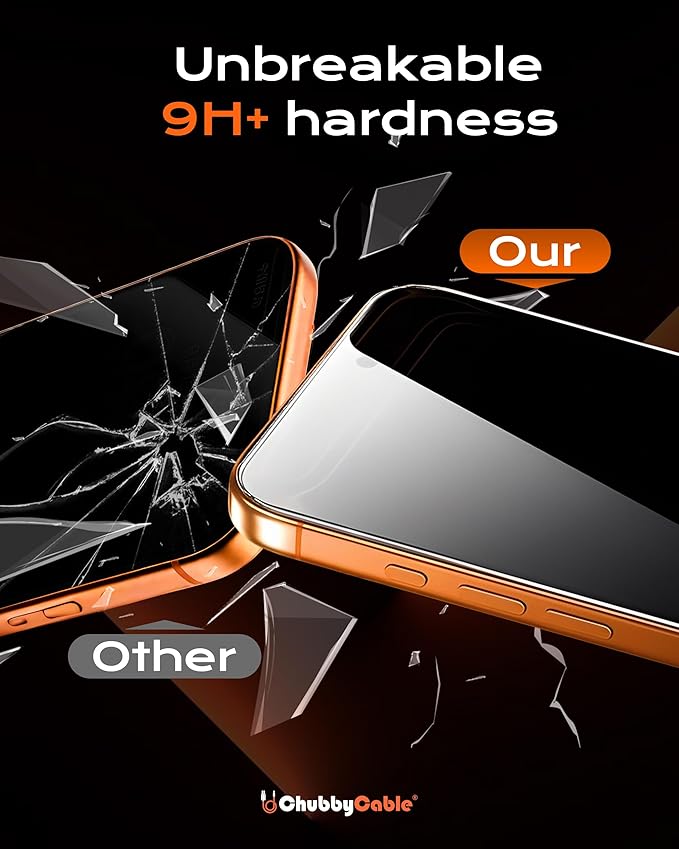 chubbycable 2PCS ChubbyShield Ultra for iPhone 17 Air Privacy Screen Protector, Anti-spy Screen Protector Privacy Glass with Ultra-easy Install Box, Auto Dust-Elimination & Bubble Free