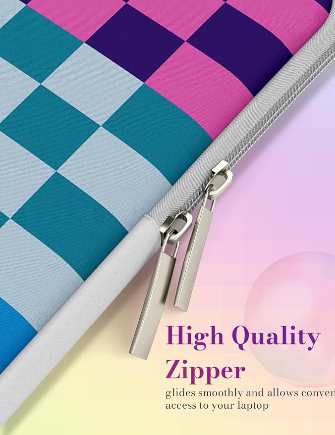 iCasso Laptop Sleeve 13 inch for MacBook Air 13-13.6 inch,Laptop case for MacBook Neo/Pro 13 inch, Slim Protective Travel Carrying Case Sleeve for 14 inch Chromebook,HP,Dell, Dopamine Checkerboard