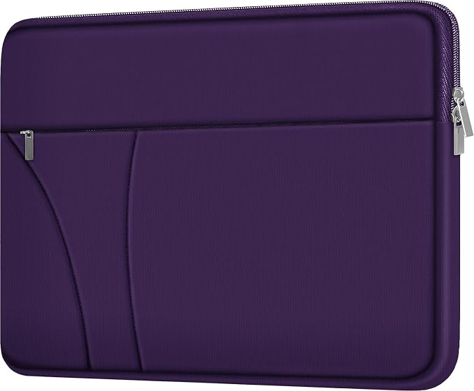 Laptop Sleeve Case 14 inch, Slim Traveling Laptop Cover with Zippered Pocket, Shockproof Protective Carrying Briefcase Computer Bag for 14" MacBook Air/Pro, HP, Dell, Lenovo, Acer, Dark Purple
