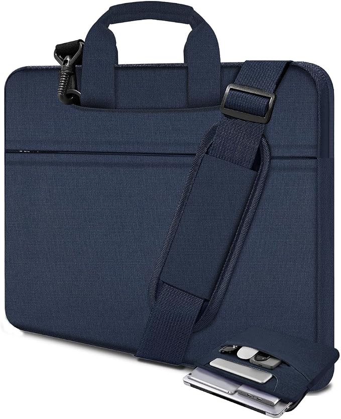 Laptop Shoulder Bag 17.3 inch Case, Durable Shockproof Protective Briefcase with Multi-Pockets Compatible with Most 17-17.3 inch HP Acer Dell Lenovo ASUS MSI Notebooks,Blue
