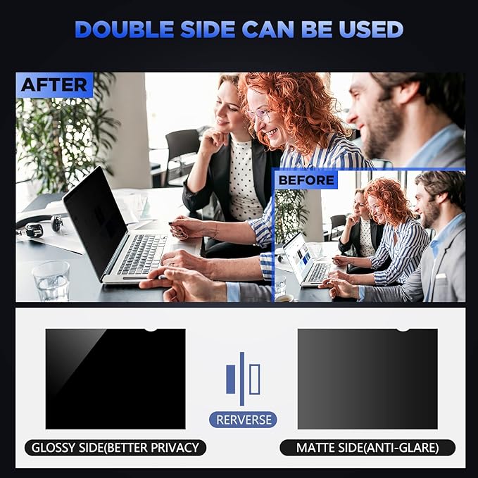 Magicmoon 15.6" Privacy Filter Screen Protector, Anti-Spy/Glare Film for 15.6 inch 1920 x 1080 Resolution Widescreen Notebook Laptop with 16:9 Aspect Ratio (Not for 16:10) (Touch Screen Not Compatible）