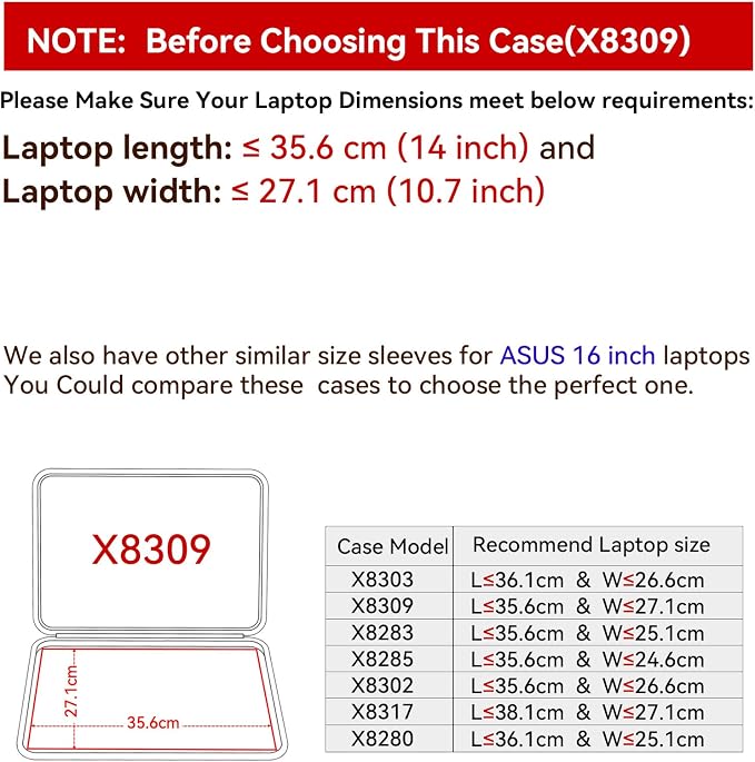 Smatree Hard EVA Protective Sleeve Case Compatible for 16 inch ASUS ProArt Studiobook 16 OLED H7604/Pro 16 OLED W7604, 16inch Waterproof and Anti-Shock Laptop Bag (X8309)
