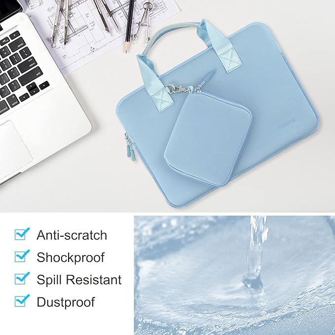 Hseok Elastic Laptop Case 13.3-14 Inches Sleeve with Small Case, Neoprene Carrying Bag Compatible with MacBook Neo 14, MacBook Pro 14 M5/M4/M3/M2/M1, XPS 14 and Most 13.3-14 Notebooks,S02B01