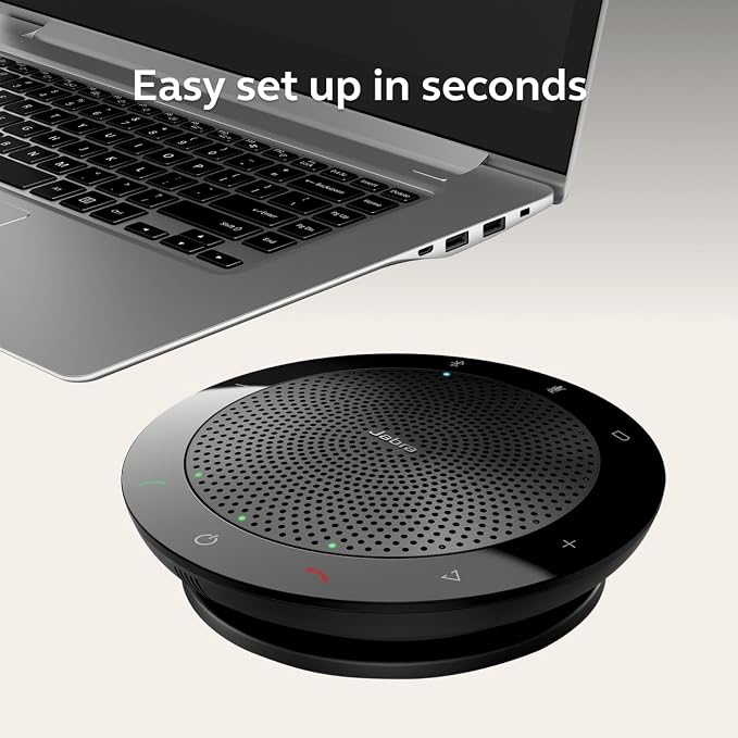 Jabra Speak 510 (2025 Edition) Portable, USB or Wireless Bluetooth Speaker for Meetings and Calls with Crystal-Clear Sound, Works with All Meeting Platforms - Microsoft Teams, Google Meet, Zoom, Black