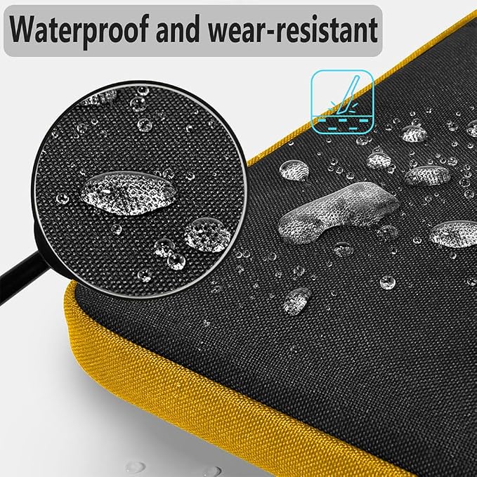 Hseok Laptop Shoulder Bag 13-14 inch Shockproof Water-Resistant HandBag with Small Case Compatible with MacBook Pro/Neo 14" M5/M4/M3/M2/M1, Mac Air/Pro 13.3", XPS 13/14, Most 13"-14" PC,Black-yellow