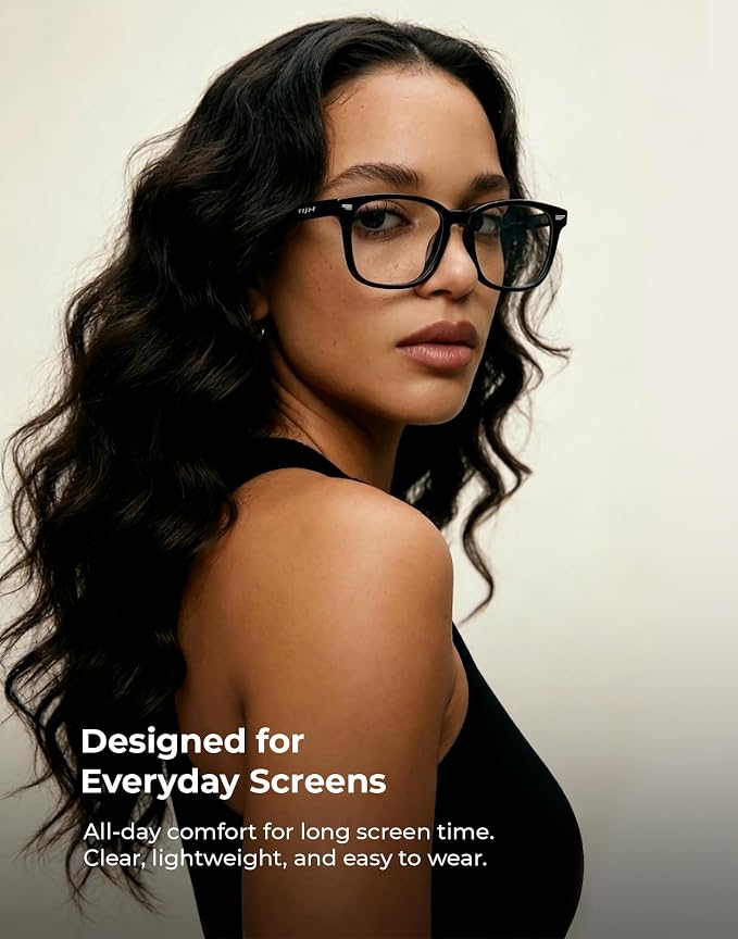 TIJN Premuim Blue Light Blocking Glasses for Women Men Square Frame Nerd Eyeglasses Anti Blue Ray Computer Screen Glasses