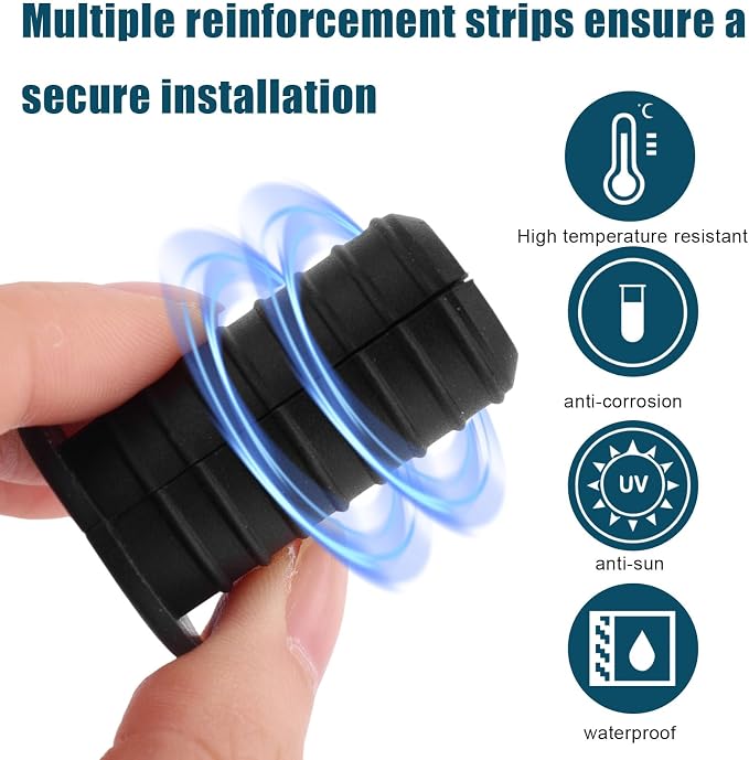lasuroa 6pcs 3/4in Threaded Cable Grommets for Starlink, Silicone Anti-Slip Cable Routing Kit Split Wall Hole Pass Through Bushing Grommet for Ethernet/TV Wires Waterproof Cord Protection (Black)
