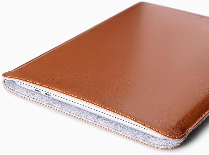 Comfyable Laptop Sleeve 13 Inch Precisely Compatible with MacBook Air M5 2026 & MacBook Pro/Neo A18, Faux Leather Cover Case, Brown