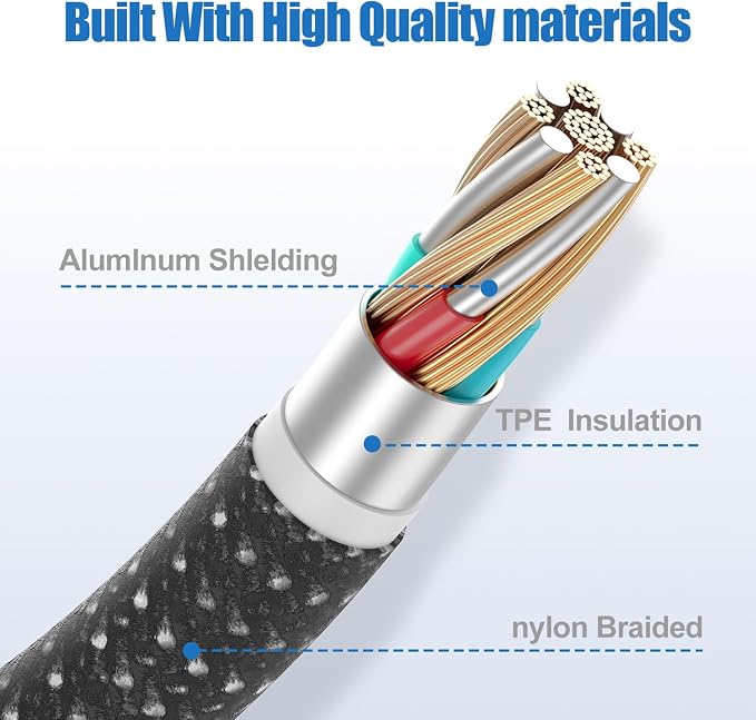 USB C to C Charging Cable 10ft, 60W Fast Type C to C Charger Cord Long for Apple iPhone 17 Pro Max/17 Air/16 Pro Max/15 Plus, MacBook Pro 2021/2020/2019,iPad 12.9/11 inch/Mini/Air 5/4,Samsung Galaxy