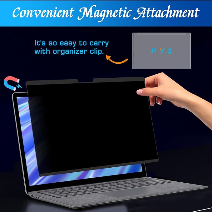 PYS Magnetic Privacy Screen for Microsoft Surface Laptop 5/4/3/2/1 - Detachable 13.5 Inch Privacy Screen Protector, Matte Finish Anti-Glare
