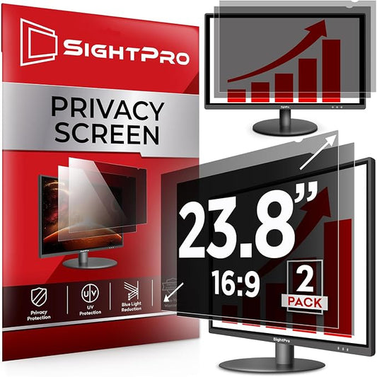 SightPro 23.8 Inch 16:9 [2 Pack] Computer Privacy Screen Filter for Monitor - Privacy Shield and Anti-Glare Protector