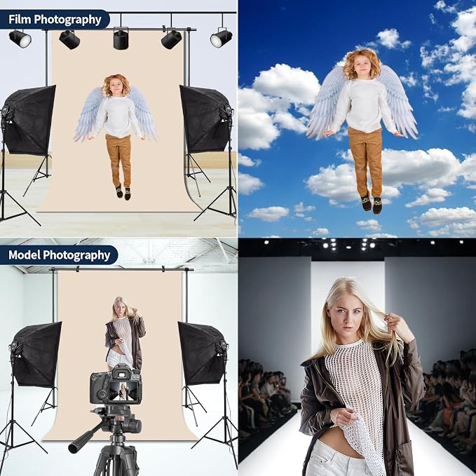 Beige Backdrop Background for Photography Photo Booth Backdrop for Photoshoot Background Screen Video Recording Parties Curtain 10x10FT