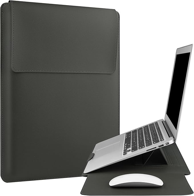 HoYiXi 15.6" Laptop Sleeve-Compatible with MacBook Pro 16/15.4'' MacBook Pro 15, Mac Air 15 - Waterproof Soft 15 16 inch pc case for HP, Dell, 15 inch Laptop Sleeve case,Grey