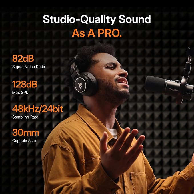 MAONO PD200W Hybrid Wireless Podcast Equipment Bundle for 2, Dynamic XLR USB Microphone Kit with 2 Boom Arm, Software, Noise Cancellation, for Co-hosted Podcast, Vocal Recording, Content Creation
