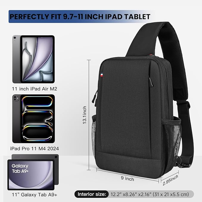 11 Inch iPad Pro Carrying Sleeve Bag for iPad Air M4 M3 & iPad Pro M5 M4, 11 inch iPad A16, Galaxy Tab A9+, Amazon Fire Max 11, Travel Shoulder Case Bag, Fit Magic Keyboard