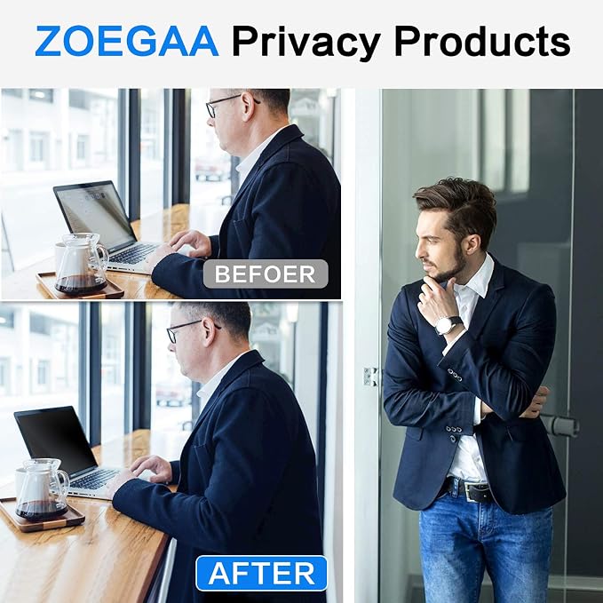 ZOEGAA 12.1 Inch Laptop Privacy Screen Protector, for 12.1 inch 16:9 Aspect Ratio 10.55"x5.94", Laptop Screen Privacy Shield and Anti Blue Light Anti Glare Screen Protector