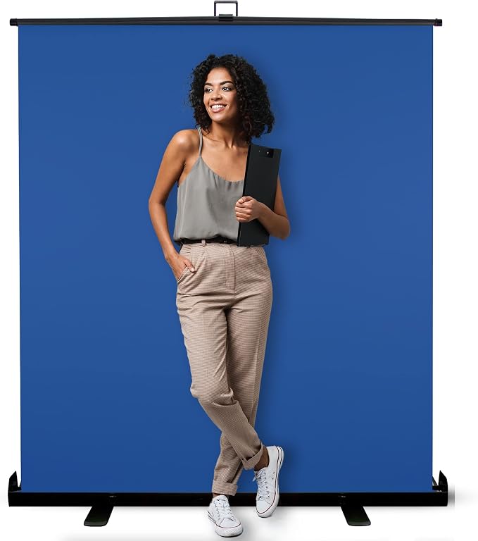 62-Inch Blue Screen Backdrop – Collapsible & Portable Chromakey Background for Streaming, Video Calls, Photography, Zoom & Gaming – Wrinkle-Resistant, High-Density Fabric, Easy Setup