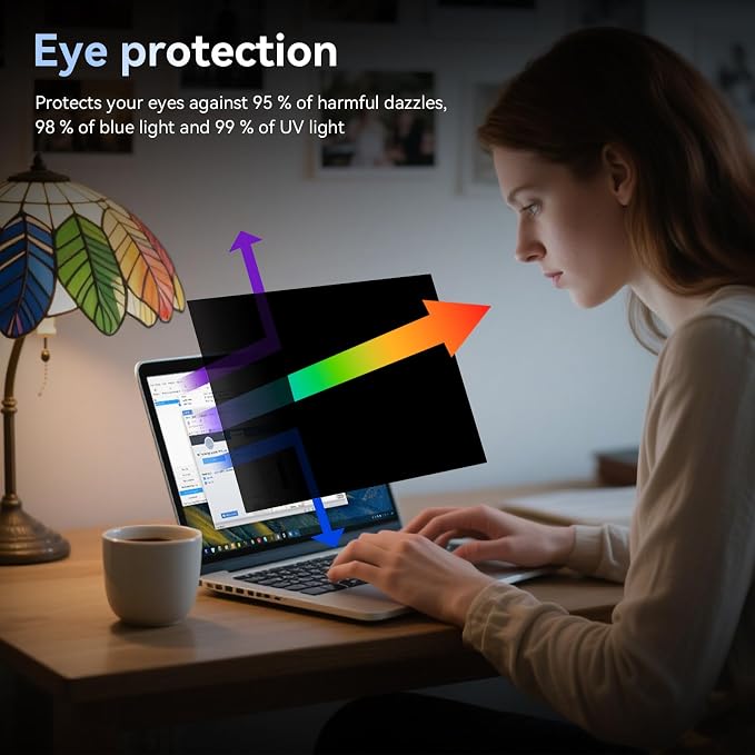 360° Laptop Privacy Screen 13.3 Inch for 16:9 Computer, 13" Monitor 4 Way Privacy Anti Glare Protector Blue Light Filter Shield Film Compatible with Lenovo/Hp/Dell/Acer/Asus/Thinkpad/Envy/Toshiba