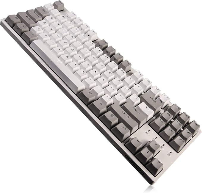 DURGOD Taurus K320 TKL Mechanical Gaming Keyboard - 87 Keys - Double Shot PBT - NKRO - USB Type C (Cherry Silent Red, White)