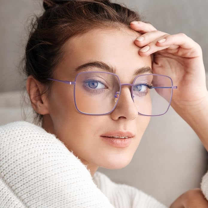 Dollger Blue Light Blocking Glasses women Anti Glare UV Filter Computer Gaming Glasses Retro matal square Eyeglasses Frame