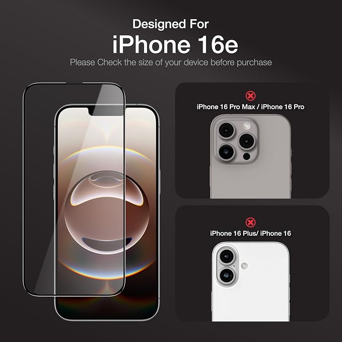 AMAZINGthing for iPhone 17 [Titan Filter 7 - Full Glass] Screen Protector, 9H Tempered Glass, Full Coverage, Case‑Friendly, Oleophobic, Alignement Frame, 2 Pack (Blue Light, iPhone 16e/17e)