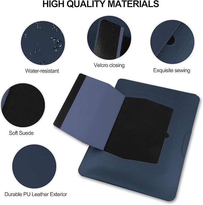HoYiXi 15.6" Laptop Sleeve-Compatible with MacBook Pro 16/15.4'' MacBook Pro 15, Mac Air 15 - Waterproof Soft 15 16 inch pc case for HP, Dell, 15 inch Laptop Sleeve case,Blue