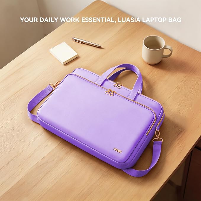 Laptop Case Bag Women Men Computer Sleeve Compatible with MacBook/Dell/HP/Acer/ASUS, Waterproof Shoulder Carrying Briefcase, Purple, 15.6-16 Inch