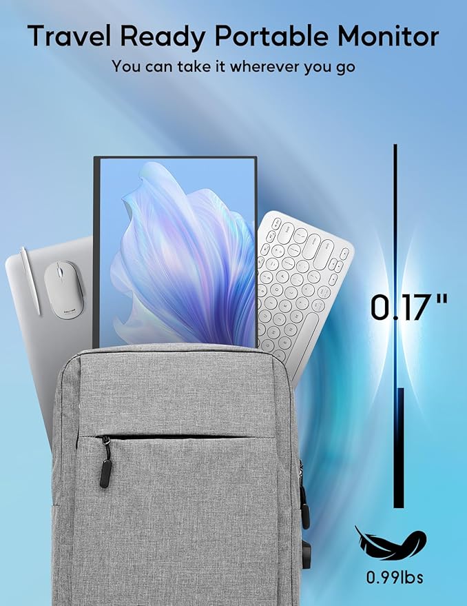 4K Portable Monitor, 13.4" 3840 * 2400 IPS Portable Monitor for Laptop, Slim Lightweight HDR Travel Screen USB-C HDMI w/Smart Cover for Laptop PS5/4 Xbox