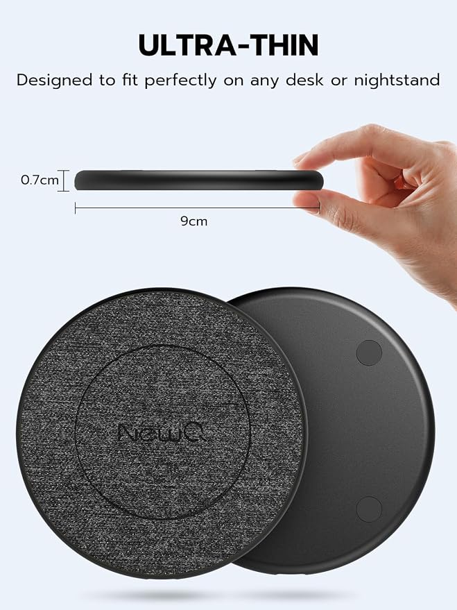 NewQ Wireless Charger for Samsung, 15W Max Wireless Charging Pad for iPhone 16 15 14 13 12 11 mini/SE/Pro/Max/Plus，Samsung Galaxy S23/S22/S21/S20/S10/S9/S8/S7/Note20/10/9/8, Google Pixel 8/7/6，1 Pack