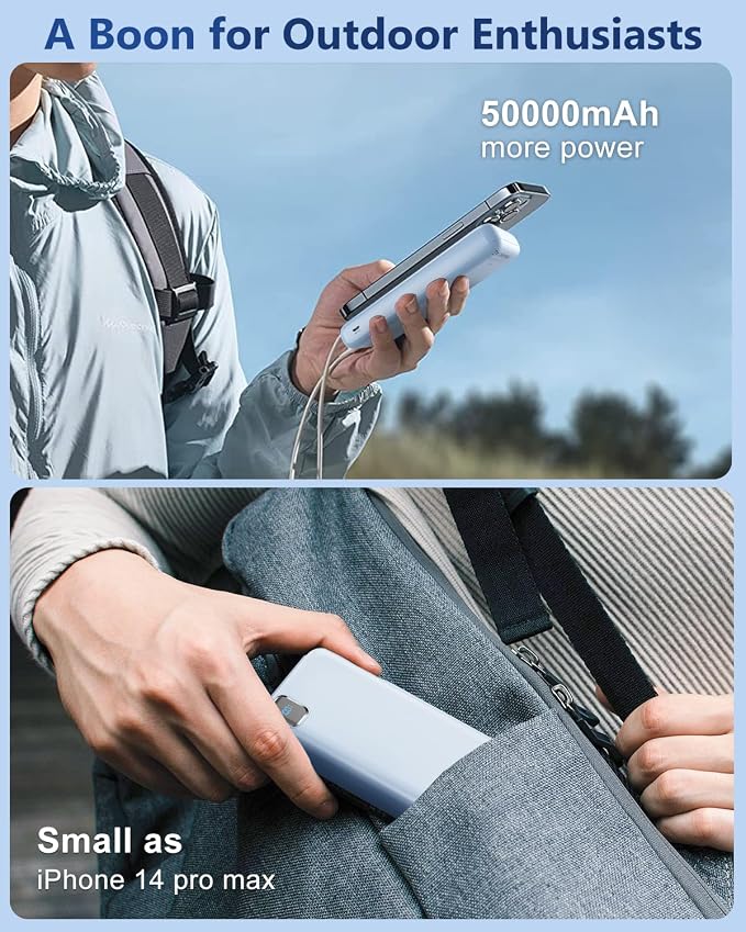 Portable Charger 50000mAh Power Bank, PD 30W Fast Charging External Battery Pack,High Capacity External Battery Pack for Camping, Portable Phone Charger for iPhone Samsung Android