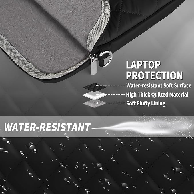 Puffy Quilted Travel Cable Electronic Organizer for Accessories Laptop MacBook Power Adapter, Wireless Mouse, for iPhone Charger, Cellphone, Power Bank