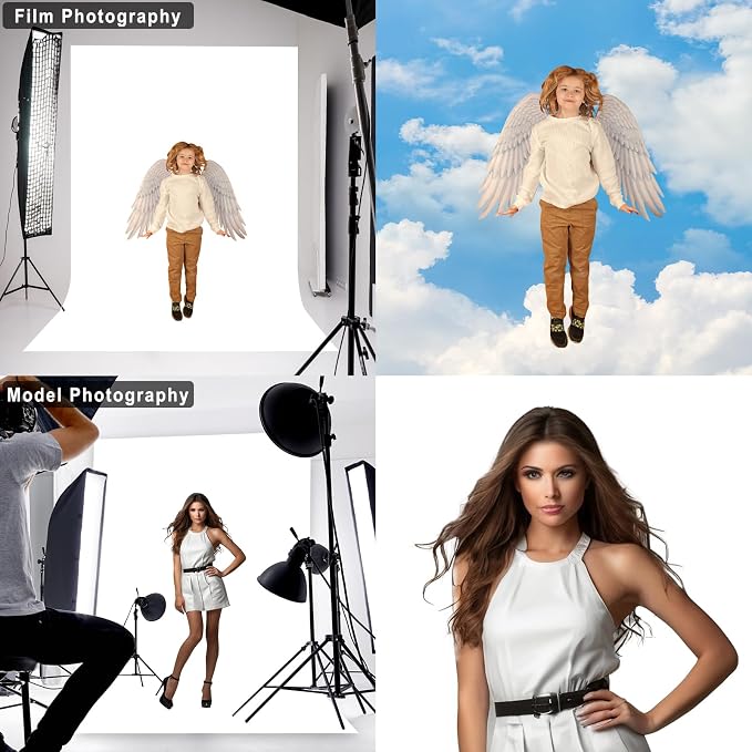 White Backdrop for Photoshoot Professional Photo Backdrop Background Curtain for Product Photography Portraits Wedding Party Live Streaming Video Recording 3X5 FT