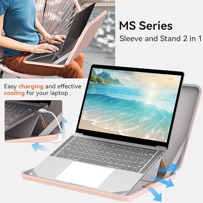 Smatree MS50TP Hard Protective 14 inch Laptop Sleeve Case Compatible for HP OmniBook X/ZBook, Lenovo ThinkPad/Yoga, DELL Pro 14 Plus/Latitude, ASUS ExpertBook/Zenbook, MacBook/MSI/ACER,Pink