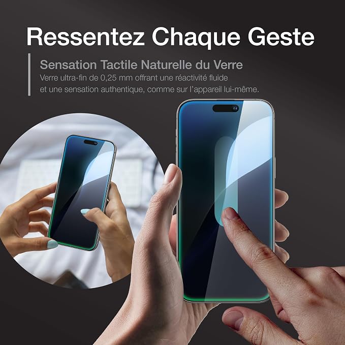 AMAZINGthing for iPhone 16 Pro [Titan - Full Glass] Screen Protector, Ultra Clear, 9H Tempered Glass, Built-in Dust Filter Full Coverage, Case‑Friendly, Oleophobic, Easy Installation, 2 Pack