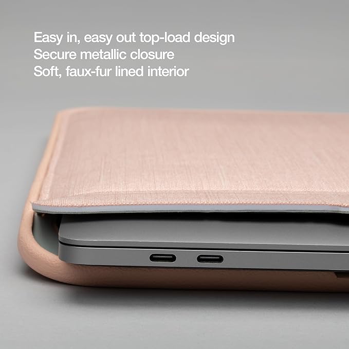 Incase ICON Sleeve with Woolenex - MacBook Air 13 inch Case - M5 2026, M4 2025, M3 M2 2024-2022 - Fitted MacBook Case, Laptop Sleeve, Hard Cover, Durable, Lightweight - Blush Pink