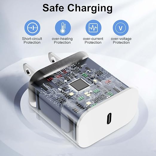 USB C Fast Charger for iPhone 17/16/15 Charger Fast Charging,2Pack 20W Type C Wall Charge Block 6FT Long USB C to C Fast Charging Cable Cord for Apple iPhone 17/16 Pro Max/15 Pro/15 Plus,iPad Pro,Air