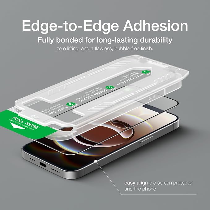 AMAZINGthing for iPhone 17 [Titan Filter 7 - Full Glass] Screen Protector, 9H Tempered Glass, Full Coverage, Case‑Friendly, Oleophobic, Alignement Frame, 2 Pack (Blue Light, iPhone 16e/17e)