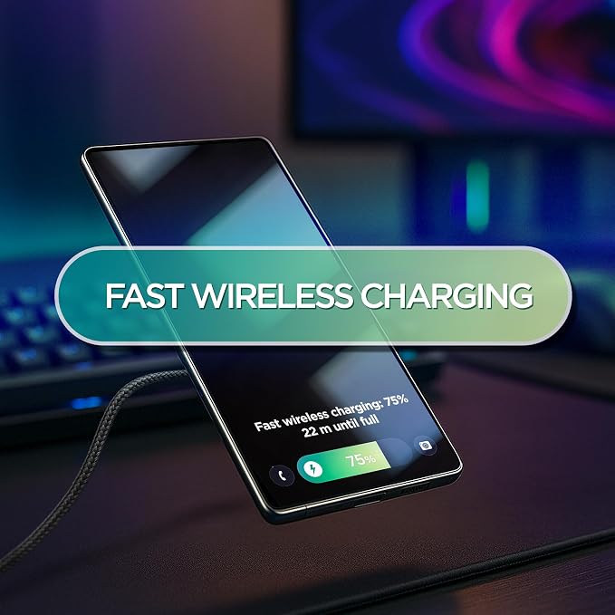 Galvanox Magnetic Wireless Charger for Samsung, 25W Fast Charging Pad with 30W PPS USB-C Wall Adapter, 10FT Removable USB-C Cable, LED Charging Indicator, Compatible with Galaxy S Series