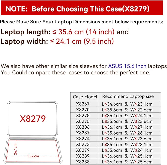 Smatree Hard EVA Protective Sleeve Compatible for 15.6inch ASUS Chromebook Flip CX5 CX5500, for 16inch Vivobook S16 S5606, for 16inch Zenbook S 16 UM5606, for 15.6inch Zenbook Pro 15 OLED Case (X8279)
