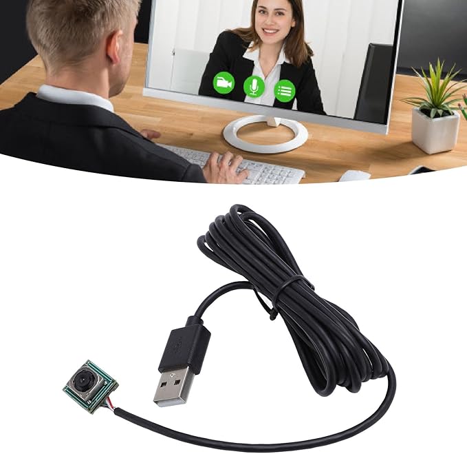 12MP USB Camera Module, 4K Mini UVC USB2.0 Video Webcam Board Built in Microphone, 90 Degree Lens, Auto Focus, 4 Way Connection
