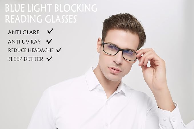 Blue Light Blocking Reading Glasses 4 Pack Computer Readers for Women Men,Anti Glare UV Ray Filter Eyeglasses… (4pack-white, 2.00)