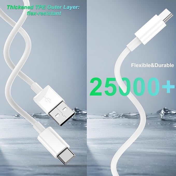 Fast Charging USB A to USB C Cable 10FT 2Pack for iPhone 15/16/17 Charger Cord, Car Carplay Compatible for Apple 17 Pro Max/16 Plus/for IPad Pro 12.9/11/Air 5th/4th Mini Gen, Long Type C Charge