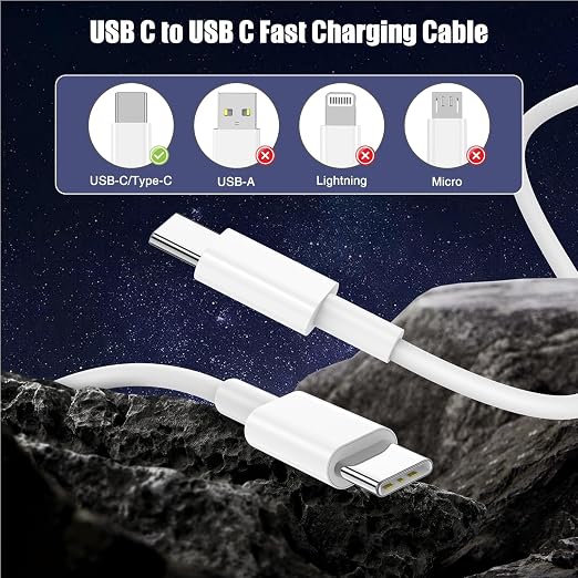 3-Pack [1FT+3.3FT+6.6FT] 60W USB C to USB C Cable, Type C Fast Charging Cable for iPhone Air 17 16e 16 15 Pro Plus Pro Max，for Galaxy S25/S24, for iPad Pro/Air/mini, for MacBook Pro/Air and More