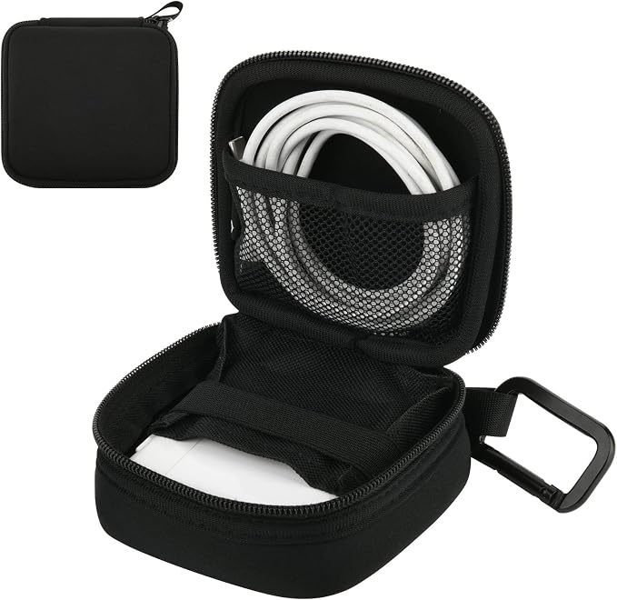 Travel Carrying Charger Storage Case Small Electronic Organizer Bag Compatible with MacBook MagSafe Power Adapter, Portable Pouch for Laptop Accessories, USB Drives, Gadgets, Tech Gear