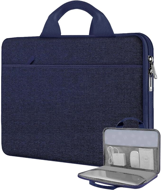 Hseok Laptop Case 13.3-14 inch Sleeve, TSA Computer Handbag Water-Resistant and Shockproof Bag Compatible with MacBook Pro/Neo 14", Mac Air/Pro 13.3" and 13"-14" Notebooks Chromebooks,Blue