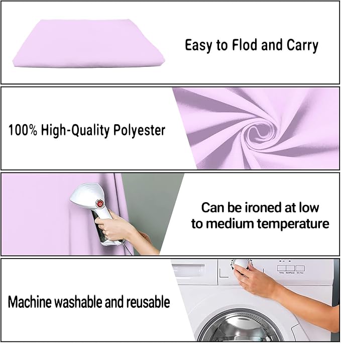 Light Purple Photo Backdrop for Photoshoot 5x7ft, Zoom Meeting Photography Backdrop Studio Shooting Props