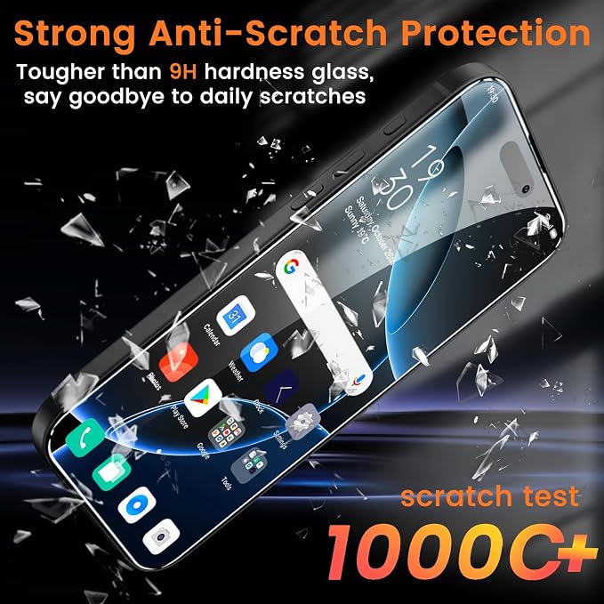 Lesakit 4+4 Pack Privacy Screen Protector for iPhone 16 Pro 6.3-Inch with 4 Pack Camera Lens Protector, Anti Spy Tempered Glass Film 9H Hardness Case Friendly