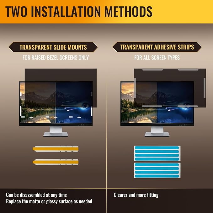 32 Inch Privacy Screen Protector - 95% Blue Light Blocking, Anti-Glare Monitor Filter for 16:9 Widescreen - Anti-Scratch Privacy Shield