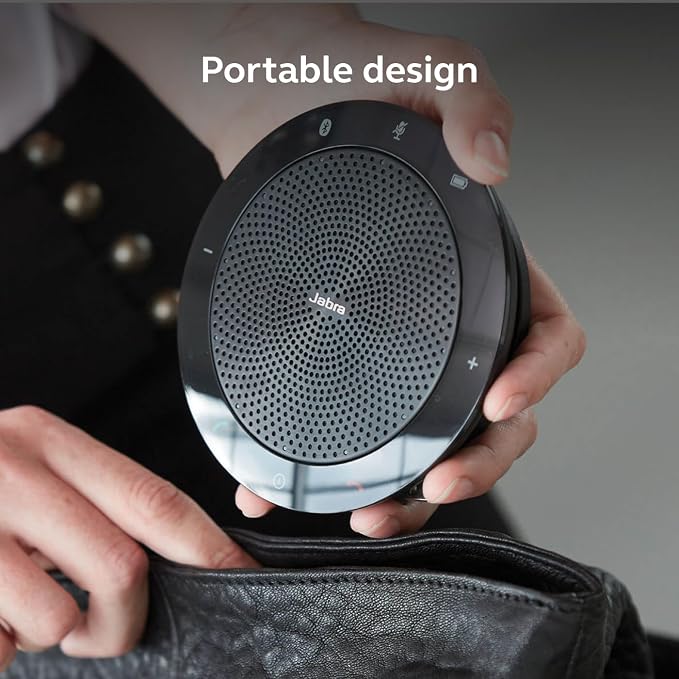 Jabra Speak 510 (2025 Edition) Portable, USB or Wireless Bluetooth Speaker for Meetings and Calls with Crystal-Clear Sound, Works with All Meeting Platforms - Microsoft Teams, Google Meet, Zoom, Black