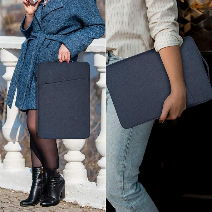 15.6 Inch Portable Monitor Case Carrying Sleeve Compatible with Anyuse YxK Forhelp Newsoul KYY ASUS Zenscreen 15.6" Portable Monitors Computer Bag, Navy Blue